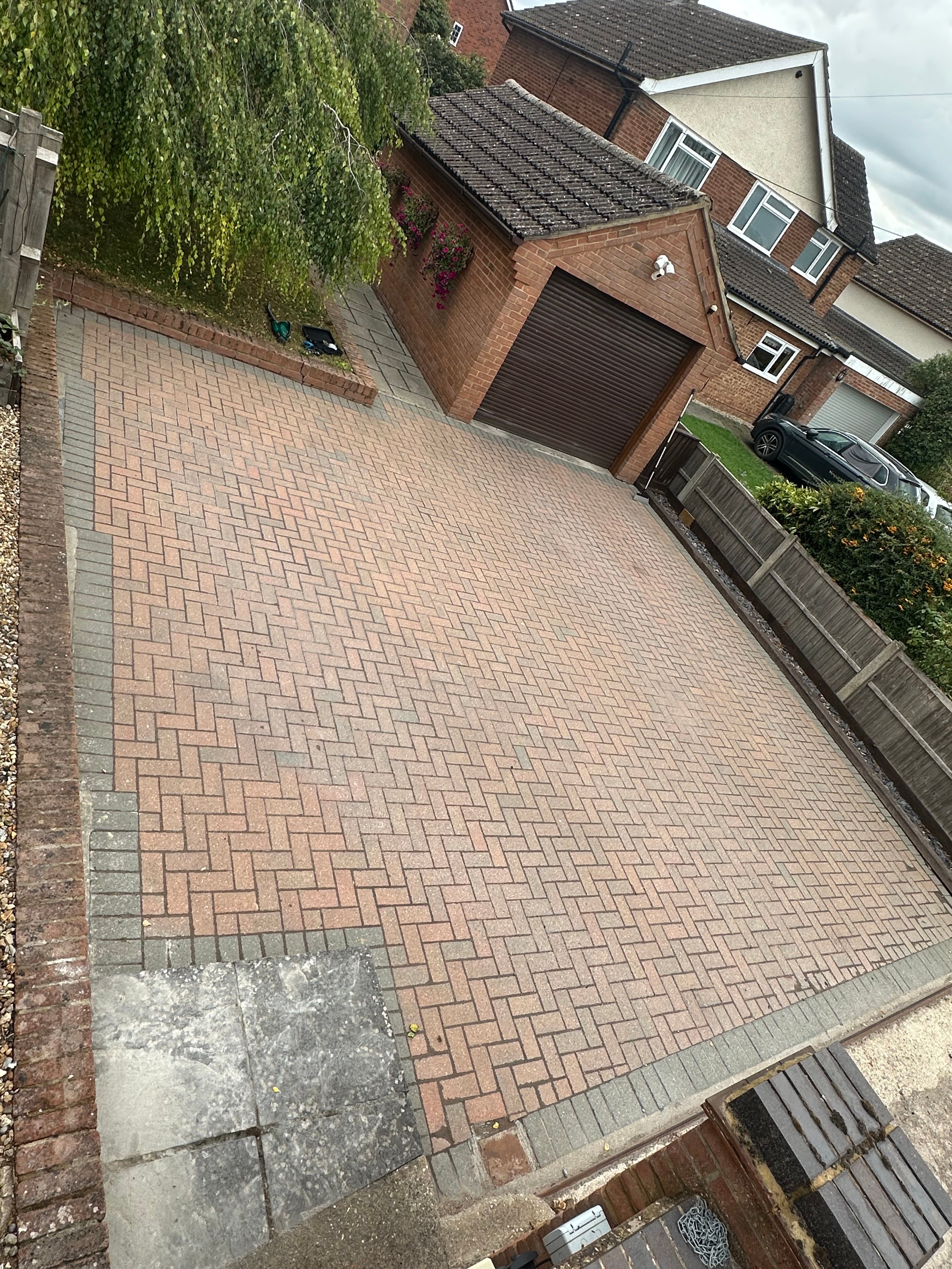 Freshly cleaned block paving driveway in Aylesbury