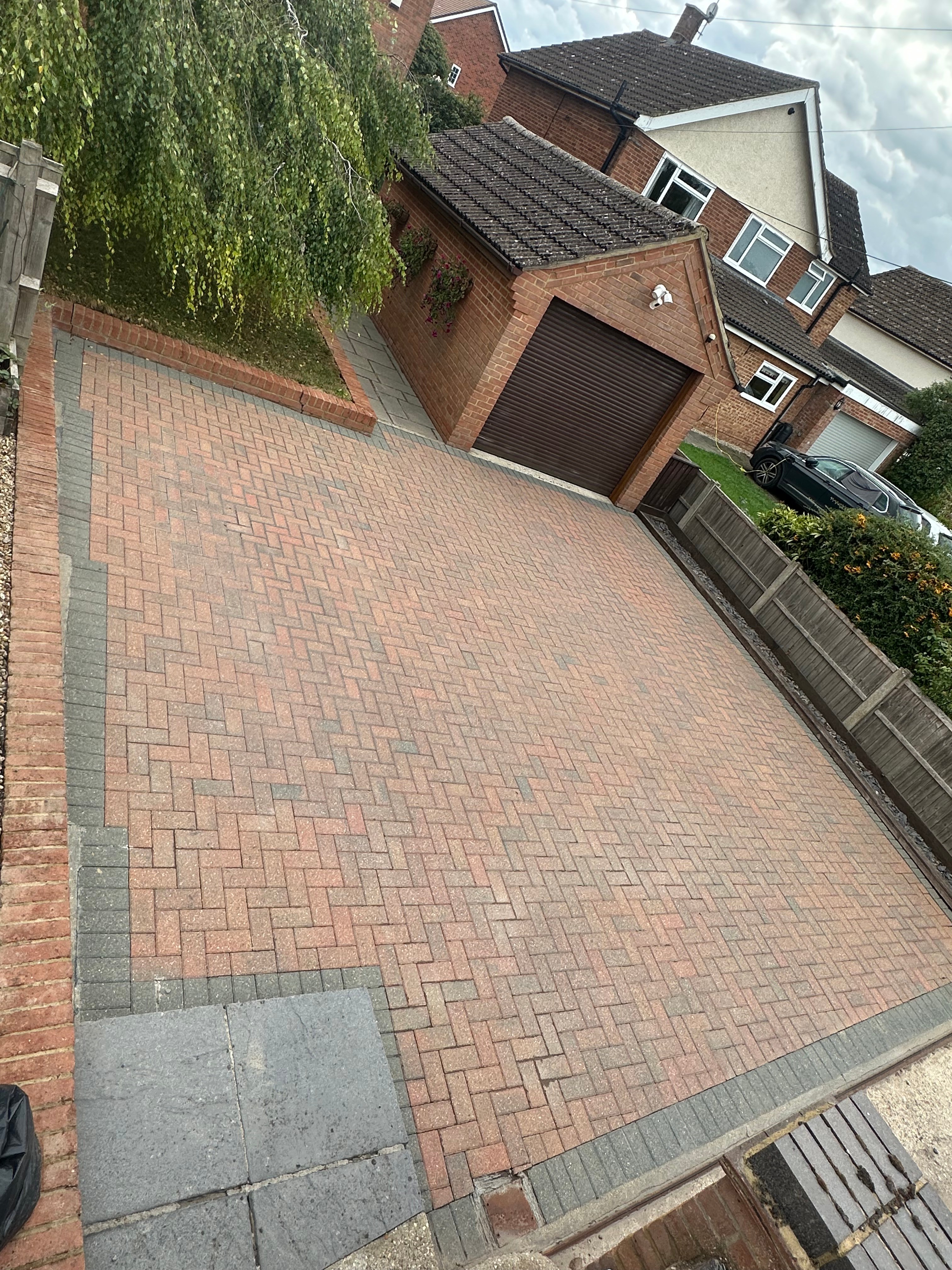 Block paving driveway — after cleaning