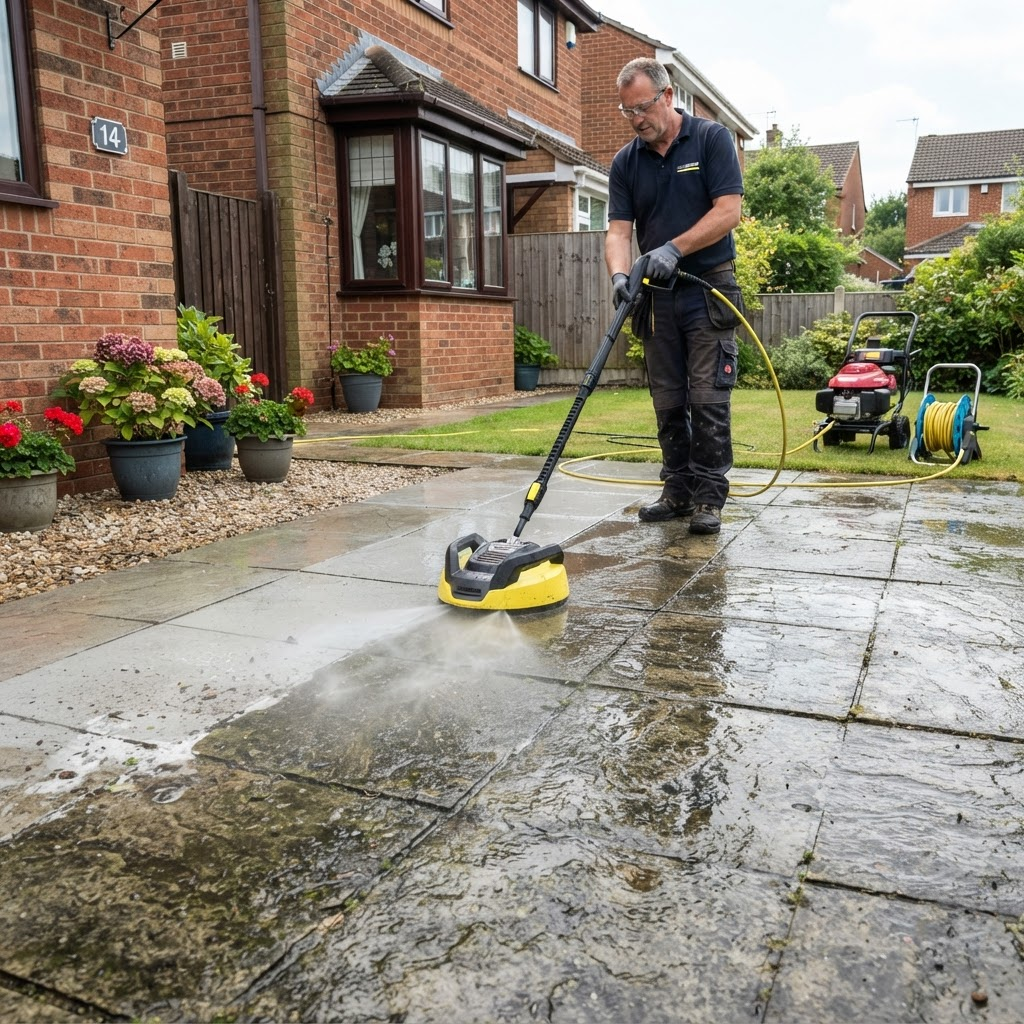 Pressure washing a hard exterior surface in Aylesbury